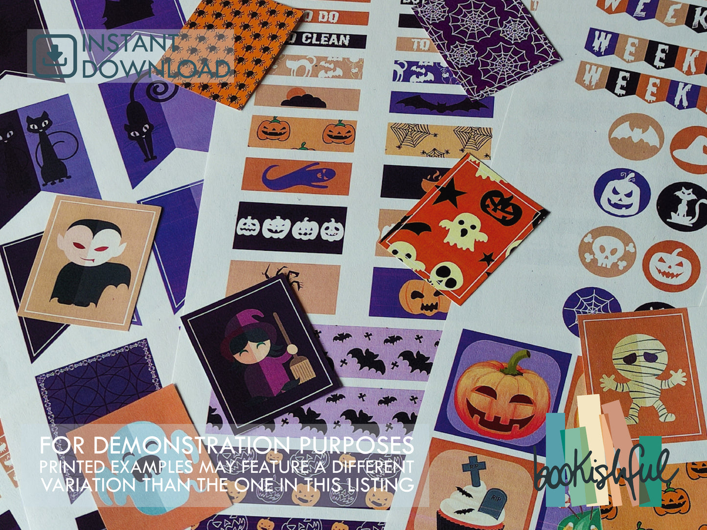 Printable Planner Sticker Kit – 300+ Autumn Cuteness Fall Stickers for Journaling, Planners & Scrapbooking – 6 Pages PDF Instant Download