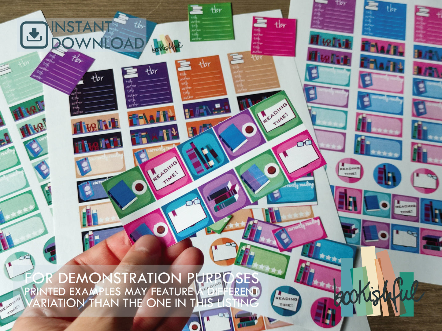 The Reader Sticker Sheet – Purple and Teal – Printable Bookish Stickers for Journals & Planners – TBR, Ratings and More! – Instant Download PDF