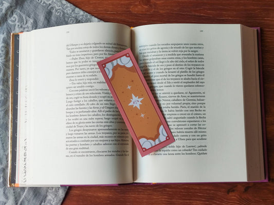 Amber Stars Bookmark, cute astrology design, Bookish Gift for Readers