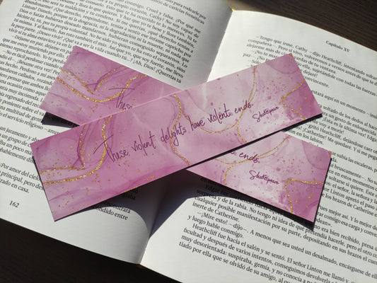 Shakespeare Quote Bookmark – Gothic Literature Gift – Romeo & Juliet Bookish Accessory – English Lit Gift for Readers – Single Bookmark