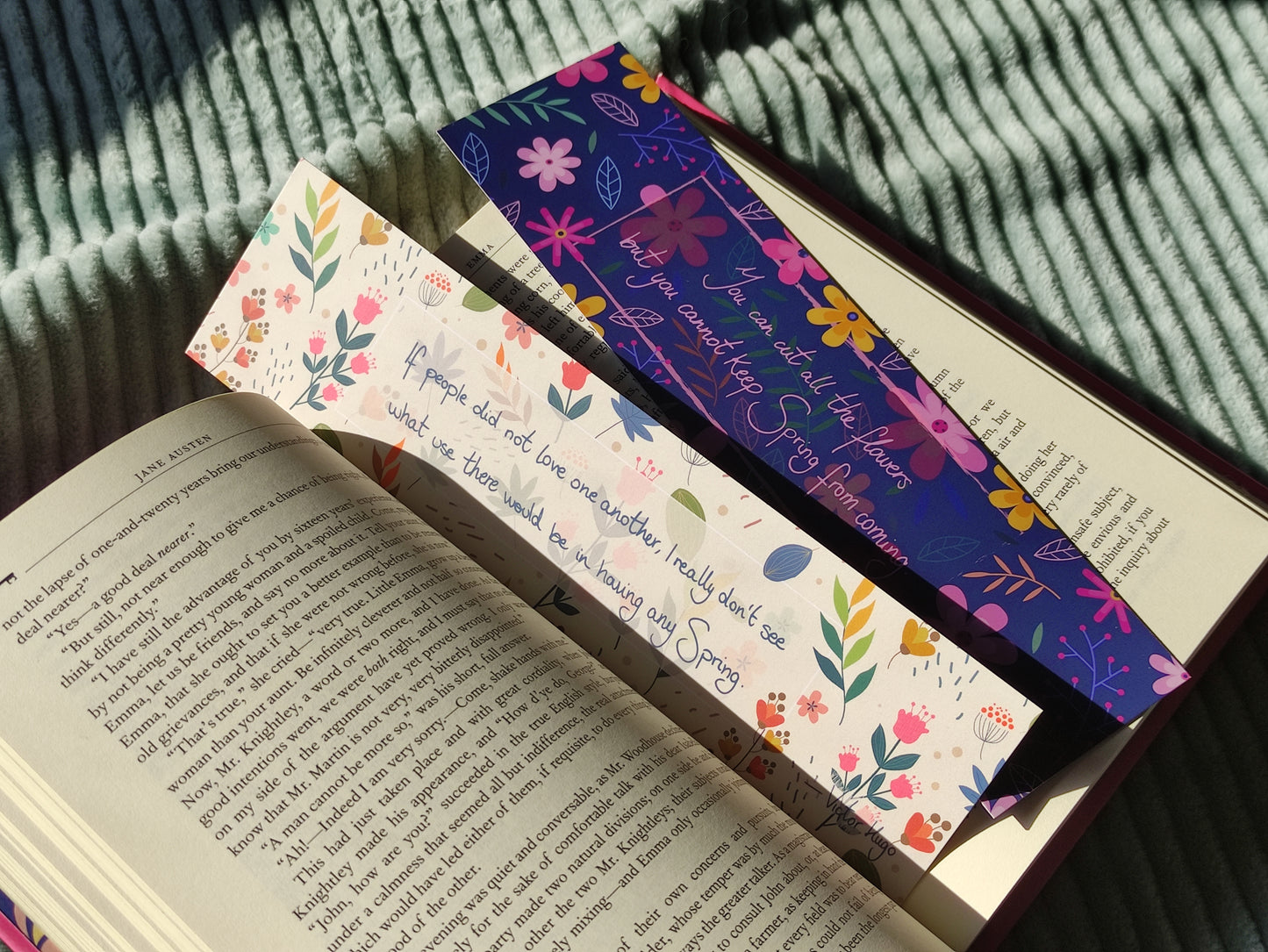 Spring Bookmark – Cute Floral Bookmark with Pablo Neruda quote – Seasonal Stationery for Bookworms – Cute Book Accessories Gift for Readers