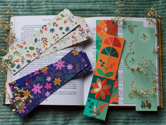 Spring Bookmark Set of 4 – Floral, Birds & Literary Quotes – High Quality – Bundle Discount – Cute Book Accessories Gift for Readers