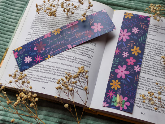 Spring Bookmark – Cute Floral Bookmark with Pablo Neruda quote – Seasonal Stationery for Bookworms – Cute Book Accessories Gift for Readers