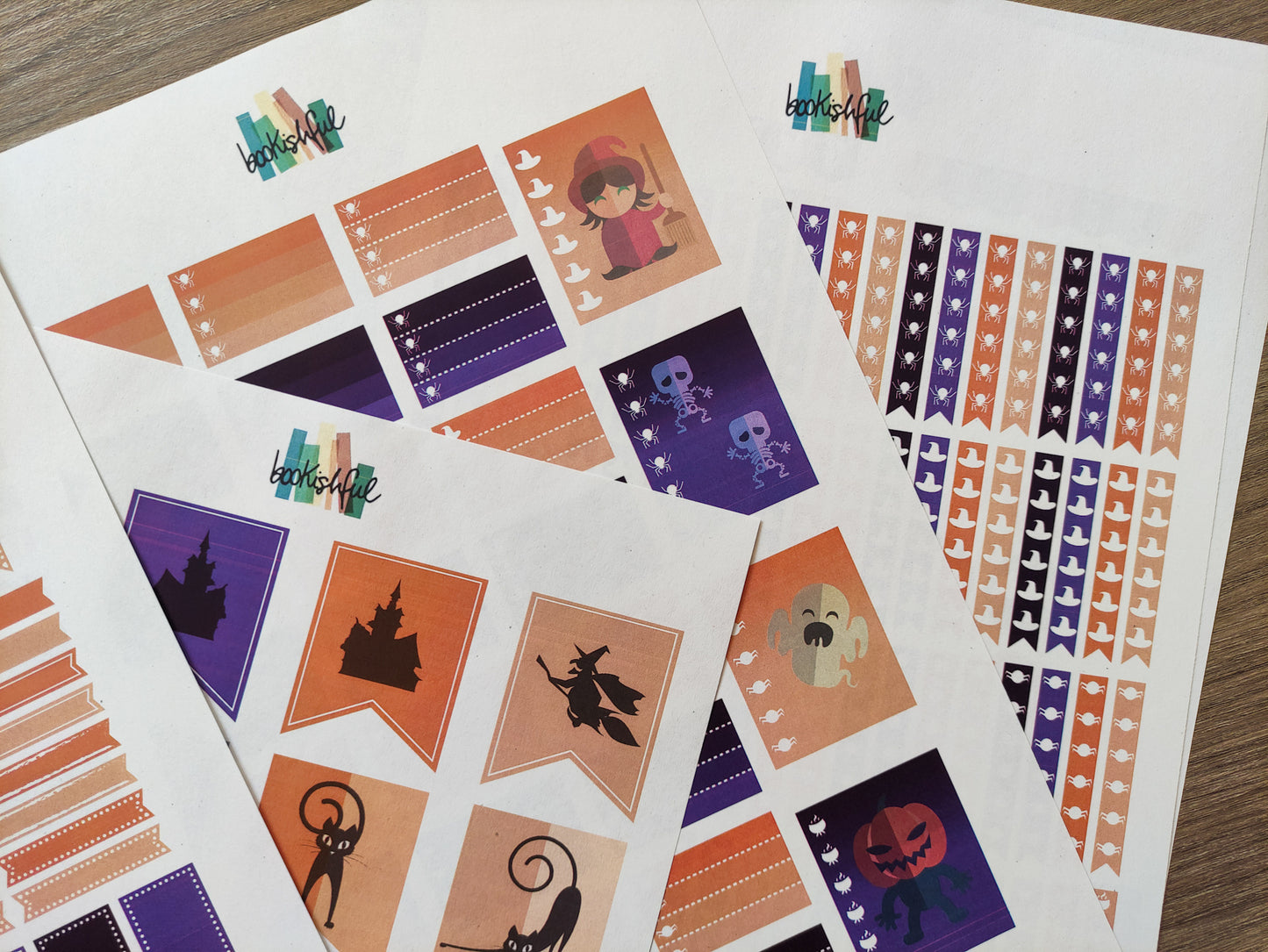 Printable Planner Sticker Kit – 300+ Classic Halloween Stickers for Journaling, Planners & Scrapbooking – 7 Pages PDF Instant Download