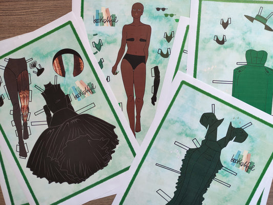 Fashion Paper Doll, Elphaba Wicked Press Tour, Doll with 10 Complete outfits, Cut Out Printable Doll, Papercrafts for all ages