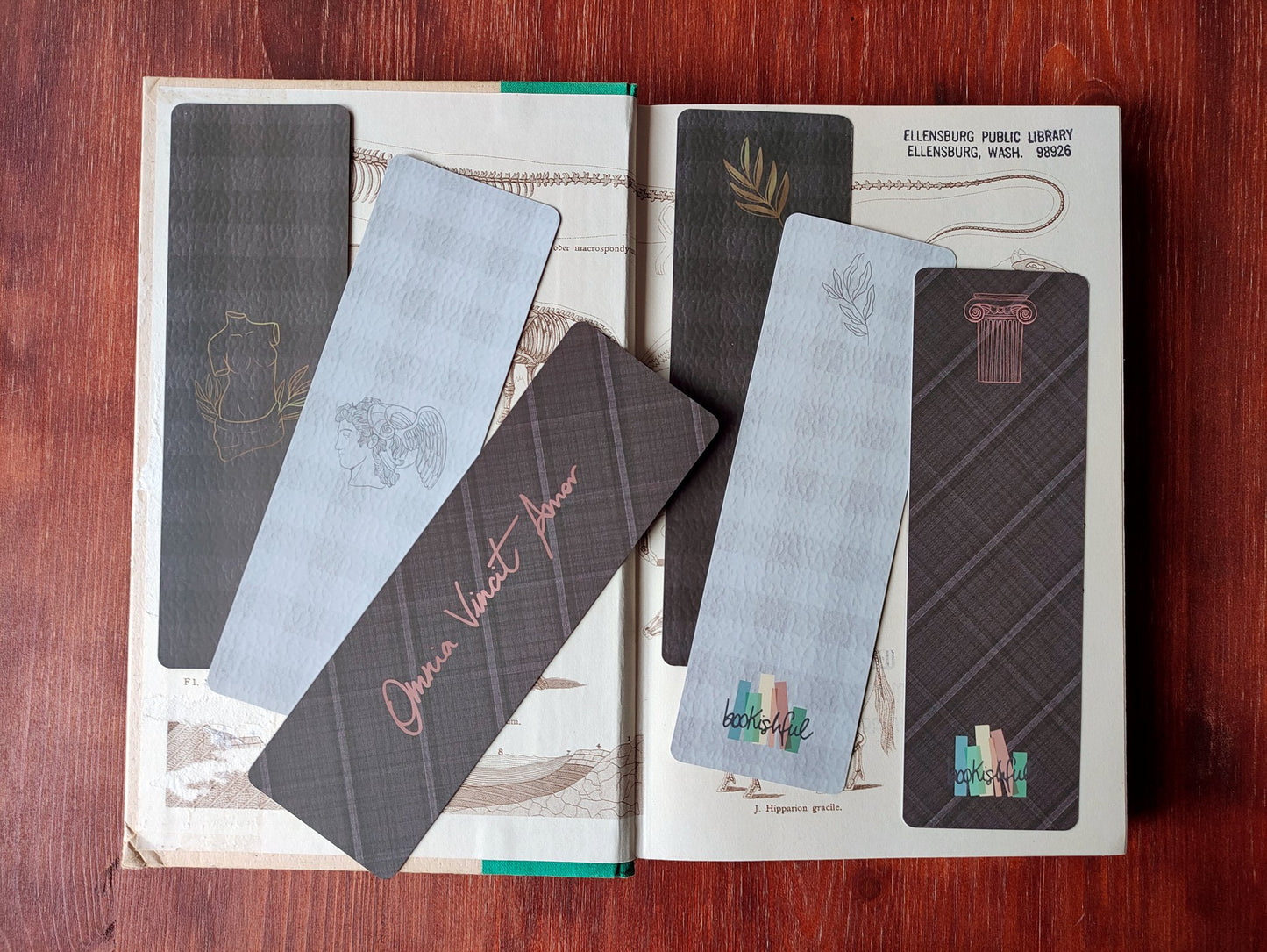 Dark Academia Bookmark Set, Greek Mythology, Virgil Quote, Light Academia Bookish Readers Gift