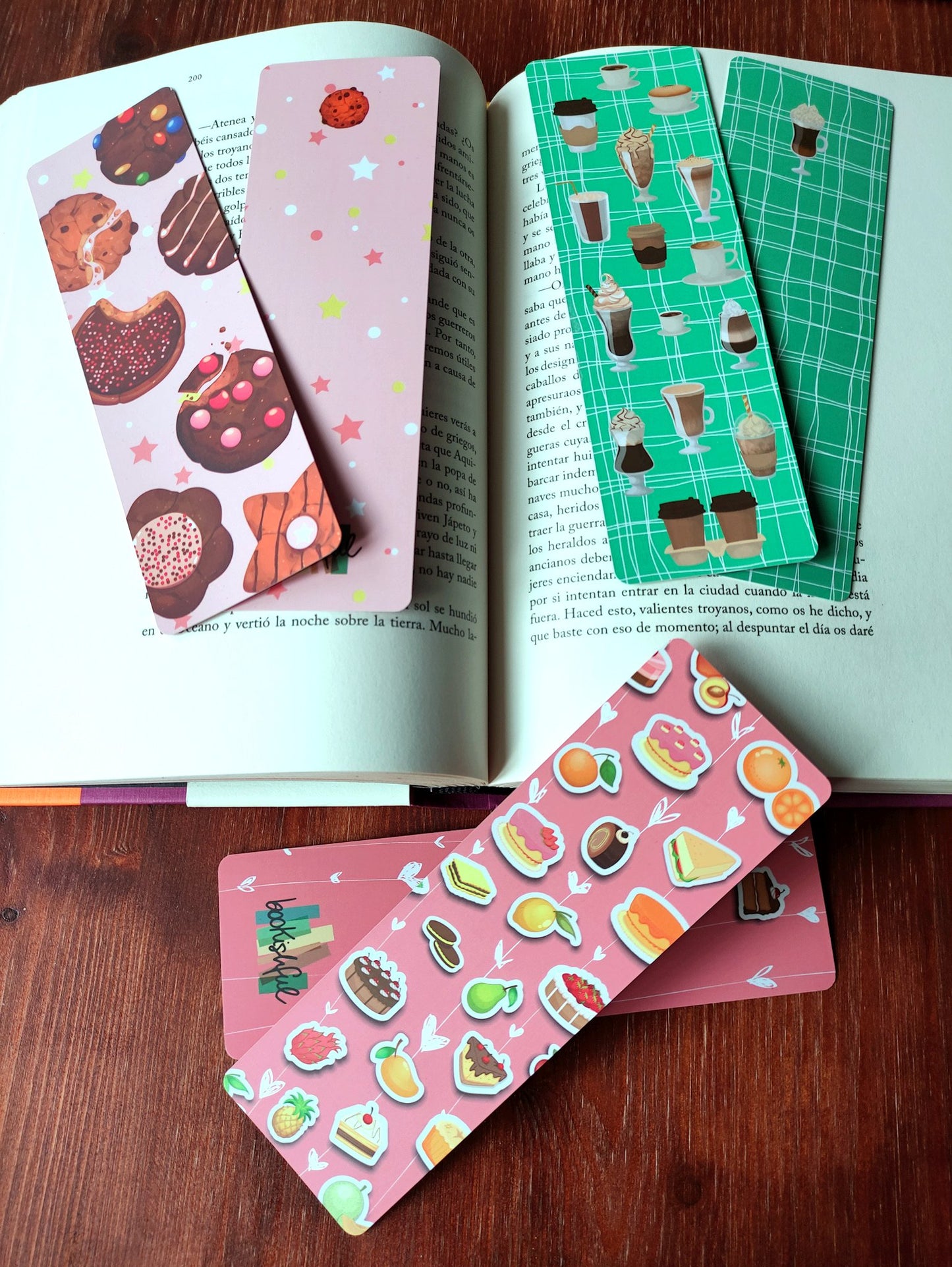 Colorful Food Bookmarks, Coffee Lovers, Kawaii Stationery, Bookish Readers Gift