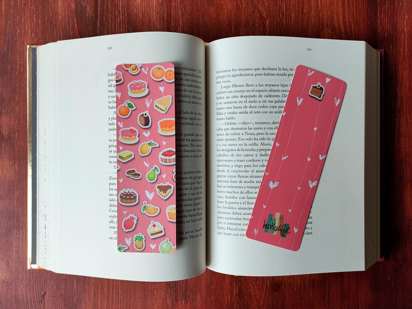 Colorful Food Bookmark Set, Coffee Lovers, Cookies, Brunch Fruits Kawaii Stationery, Bookish Readers Gift