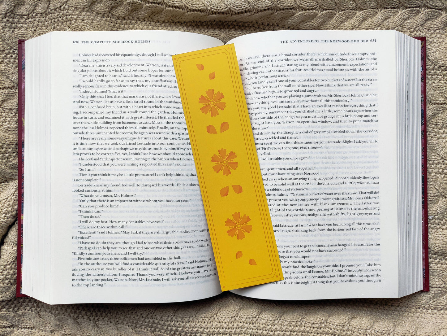 Yellow Floral Bookmark – Minimalist Canary Yellow Flower Design – Aesthetic Stationery Gift – Handmade Bookmark for Book Lovers