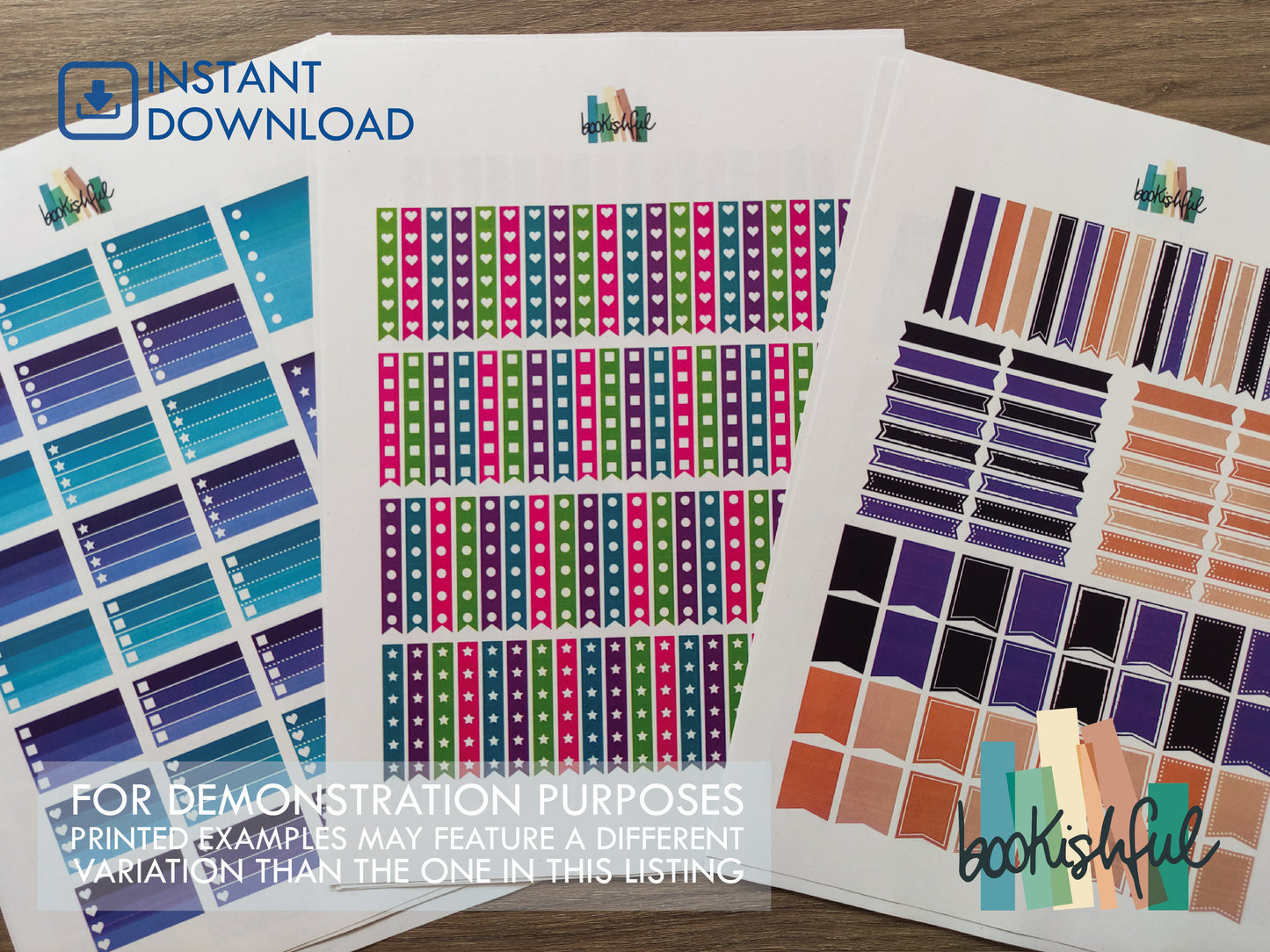 Tropical Printable Stickers – 2 Pages with 16 Large Summer Stickers & 72 Washi Strips – Trees, Birds, Florals, Labels – PDF Instant Download