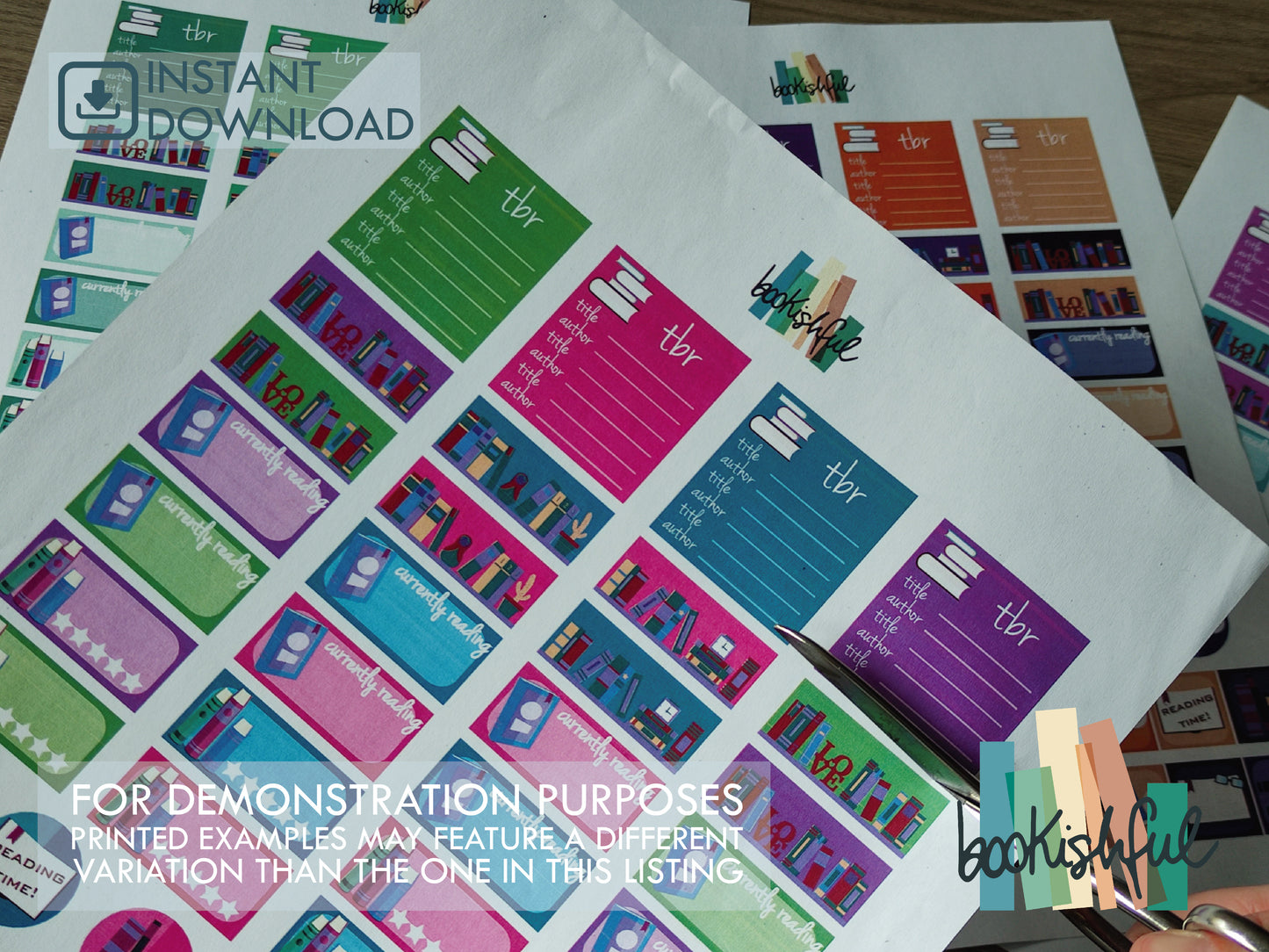 The Reader Sticker Sheet – Shades of Green – Printable Bookish Stickers for Journals & Planners – TBR, Ratings and More Instant Download PDF