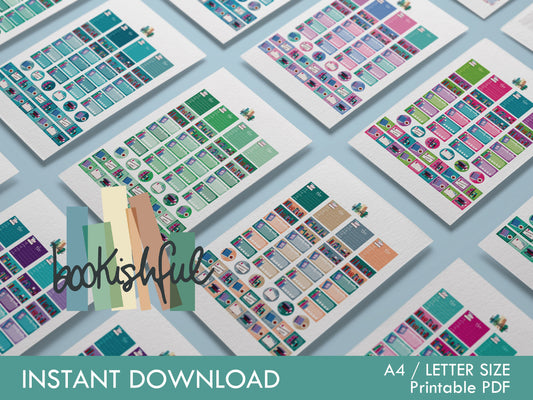 Complete Bookish Sticker Collection – 25 Printable Reader Sticker Sheets – Ultimate Reading Journal Kit – Instant Download PDF