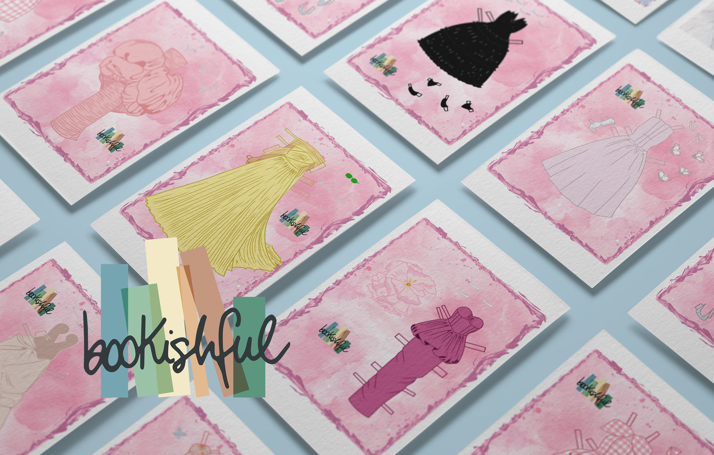 Printable Paper Doll Bundle – Holding Pink Space + Holding Green Space – Fashion Dolls with Outfits PDF Digital Download