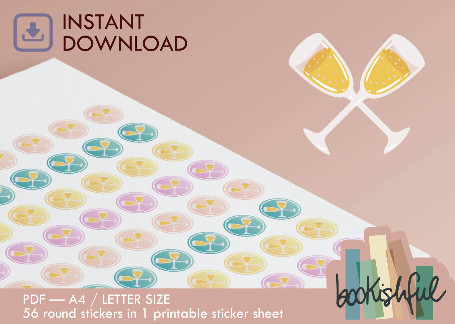 Printable Icon Sticker Bundle – 'Life's Little Joys' – Pastel Round Stickers PDF – 6 Pages – Planner & Journal Dots – Instant Download PDF
