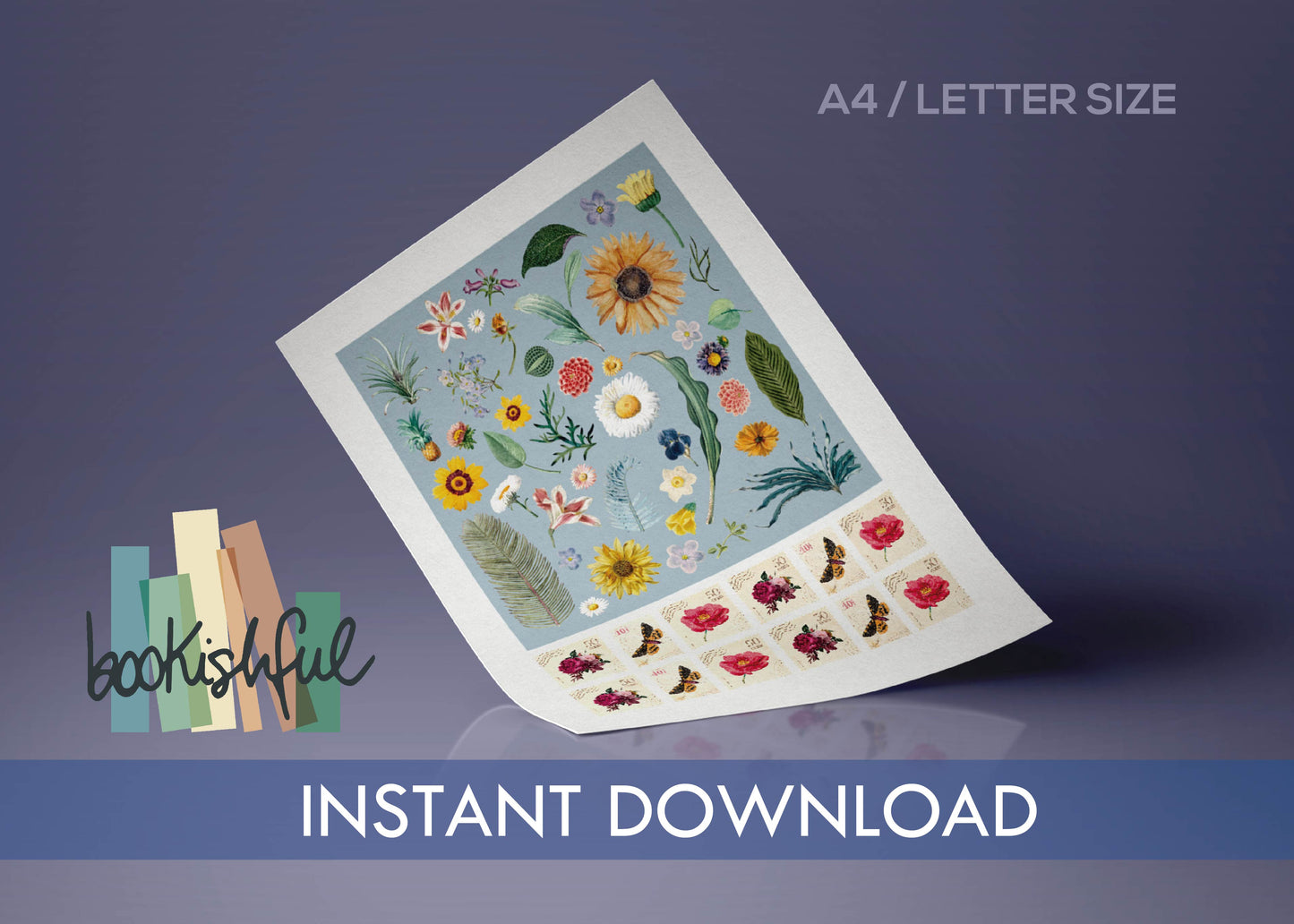 Vintage Floral Printable Sticker Kit – 280 Soft Aesthetic Journal Stickers for Junk Journal, Scrapbooking, Bullet Journal – PDF Download