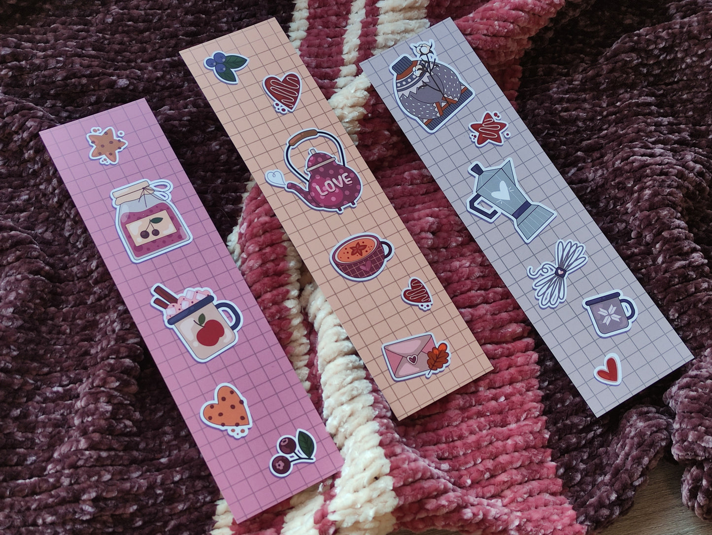 Cozy Bookmark Set of 3 – Hygge-Inspired Cute Designs – Gift for Readers – Aesthetic Book Accessories – Comfort & Warmth Bundle Discount