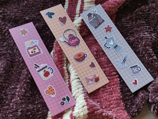 Cozy Bookmark Set of 3 – Hygge-Inspired Cute Designs – Gift for Readers – Aesthetic Book Accessories – Comfort & Warmth Bundle Discount
