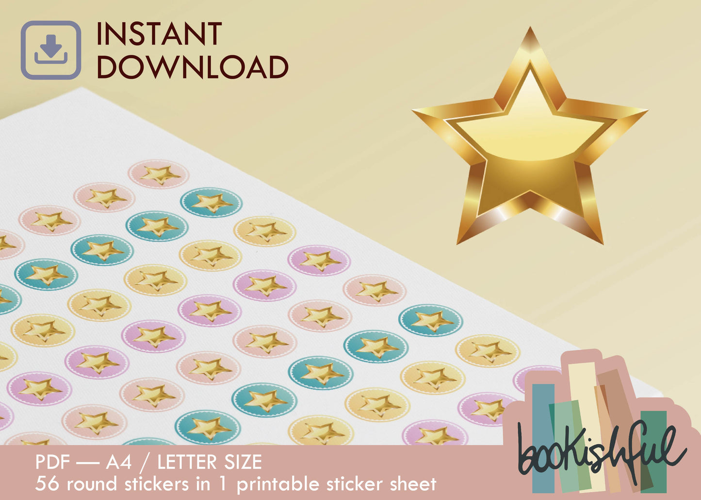 Printable Icon Sticker Bundle – 'Life's Little Joys' – Pastel Round Stickers PDF – 6 Pages – Planner & Journal Dots – Instant Download PDF
