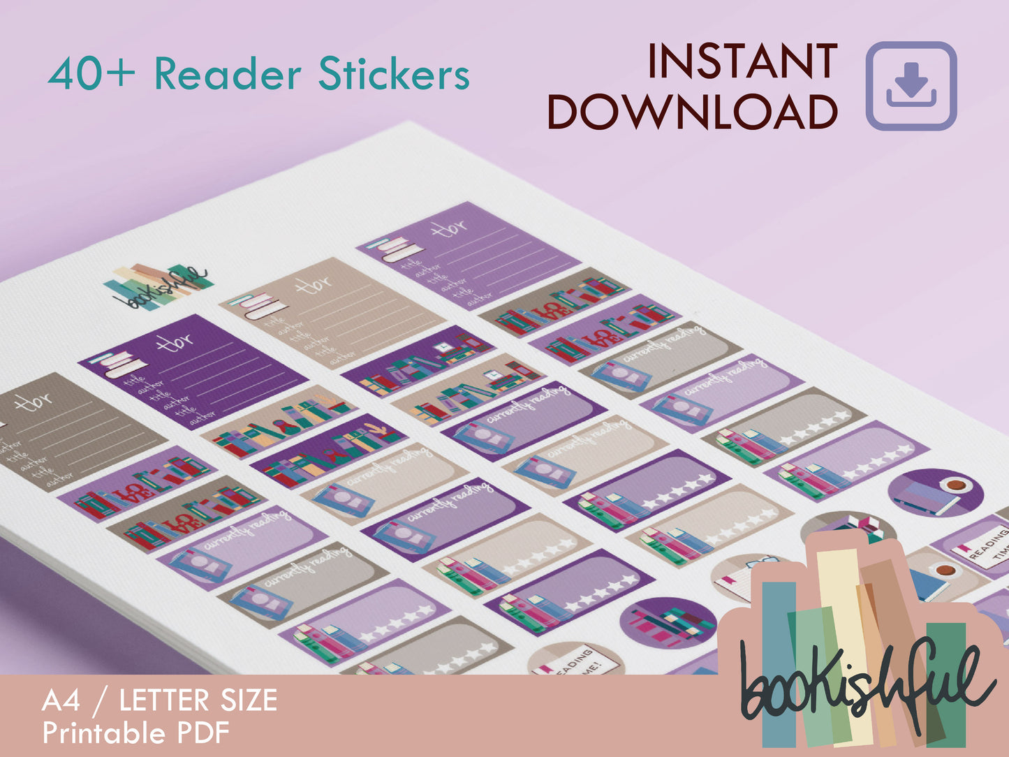 Complete Bookish Sticker Collection – 25 Printable Reader Sticker Sheets – Ultimate Reading Journal Kit – Instant Download PDF
