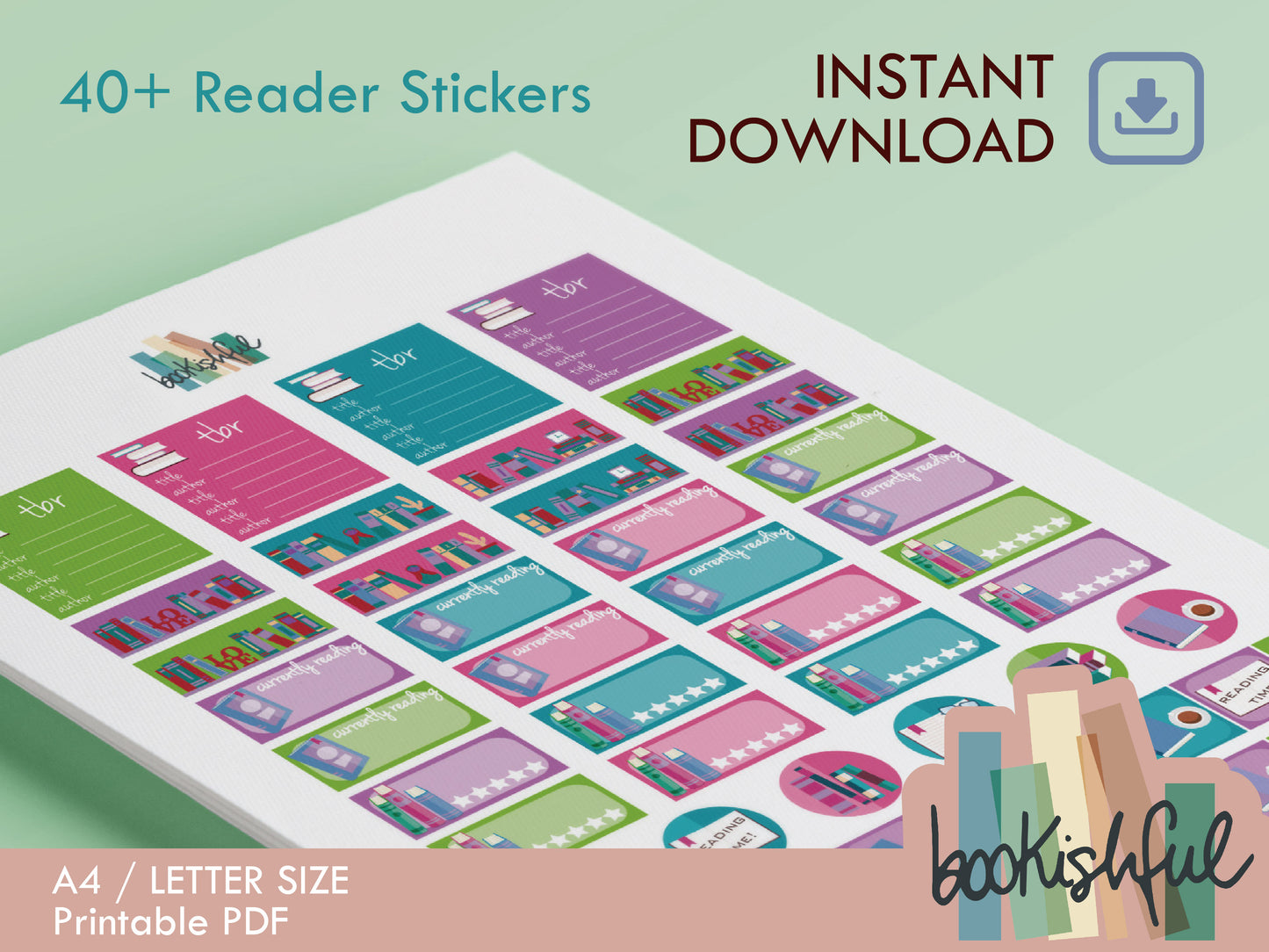 Complete Bookish Sticker Collection – 25 Printable Reader Sticker Sheets – Ultimate Reading Journal Kit – Instant Download PDF