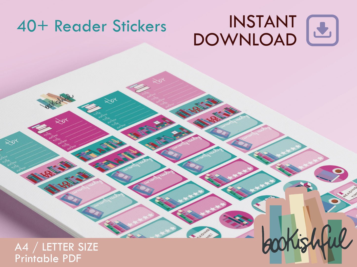 Complete Bookish Sticker Collection – 25 Printable Reader Sticker Sheets – Ultimate Reading Journal Kit – Instant Download PDF