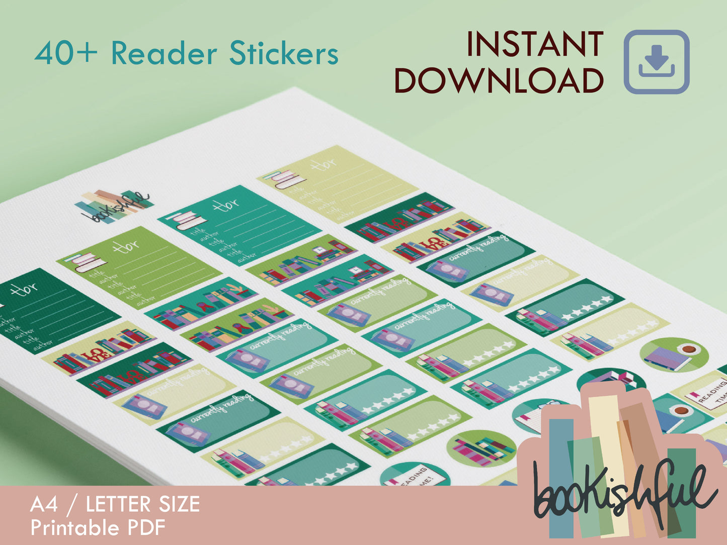 Complete Bookish Sticker Collection – 25 Printable Reader Sticker Sheets – Ultimate Reading Journal Kit – Instant Download PDF