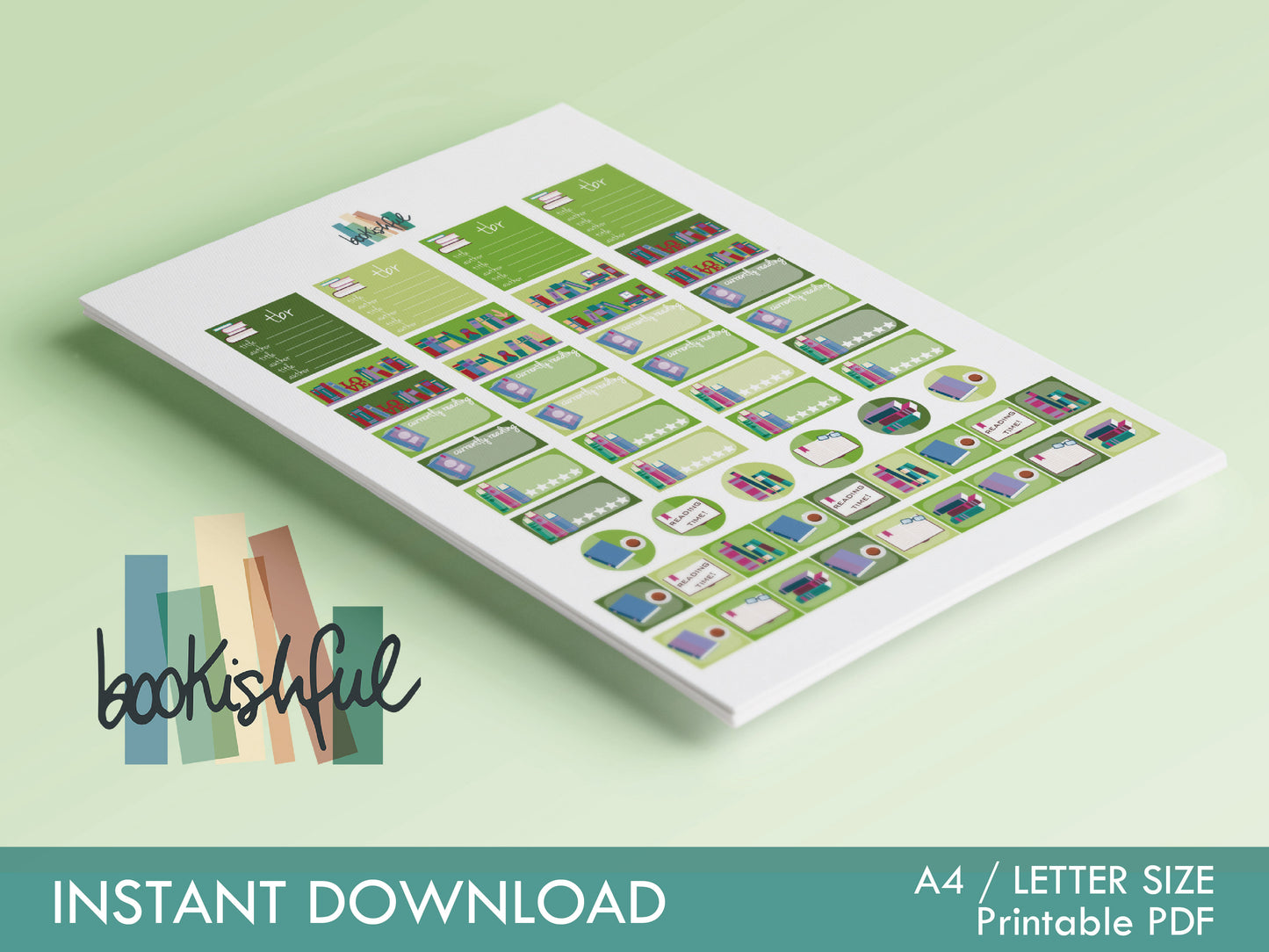 Reader Sticker Sheet AUTUMN Bundle – 8 Pages for Journals & Planners - TBR, Reading Log, Star Ratings, Notes – Instant Download PDF