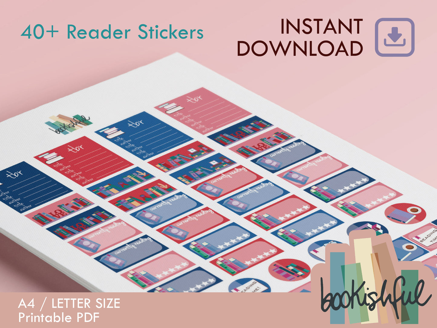 Complete Bookish Sticker Collection – 25 Printable Reader Sticker Sheets – Ultimate Reading Journal Kit – Instant Download PDF
