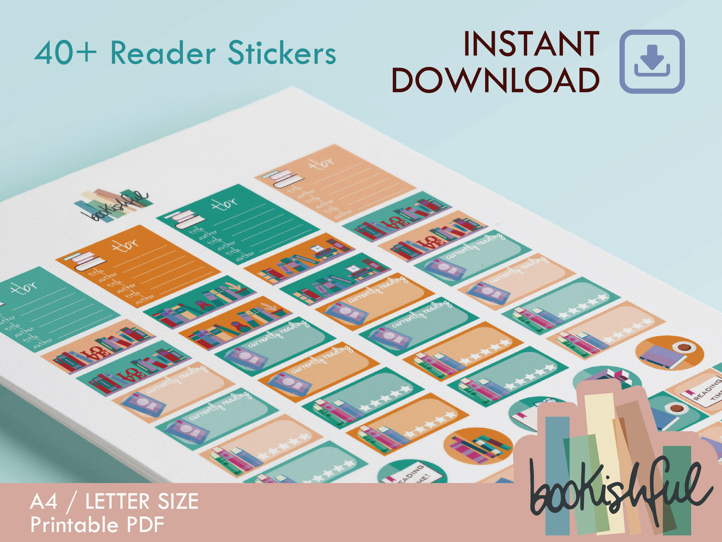 Complete Bookish Sticker Collection – 25 Printable Reader Sticker Sheets – Ultimate Reading Journal Kit – Instant Download PDF
