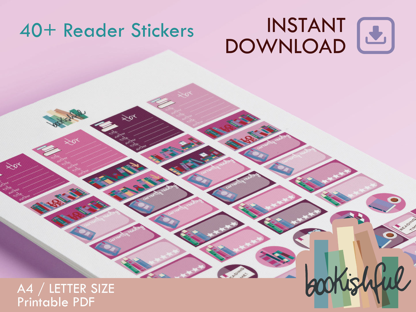 Reader Sticker Sheet AUTUMN Bundle – 8 Pages for Journals & Planners - TBR, Reading Log, Star Ratings, Notes – Instant Download PDF