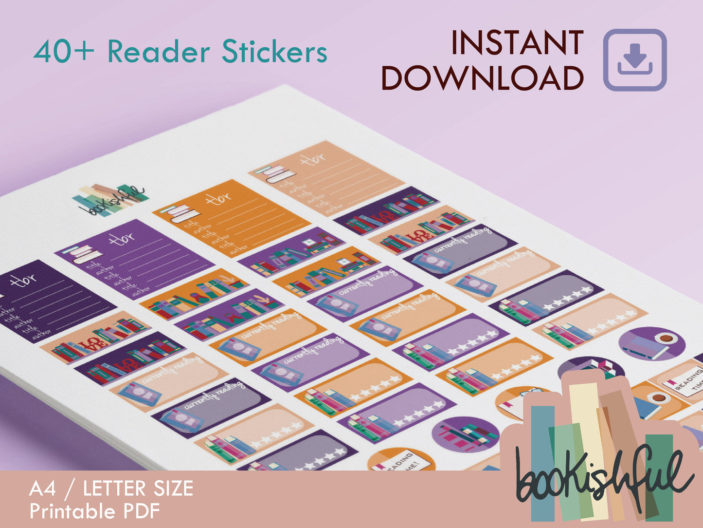 Complete Bookish Sticker Collection – 25 Printable Reader Sticker Sheets – Ultimate Reading Journal Kit – Instant Download PDF