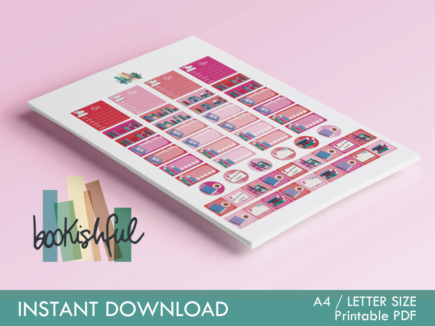Complete Bookish Sticker Collection – 25 Printable Reader Sticker Sheets – Ultimate Reading Journal Kit – Instant Download PDF